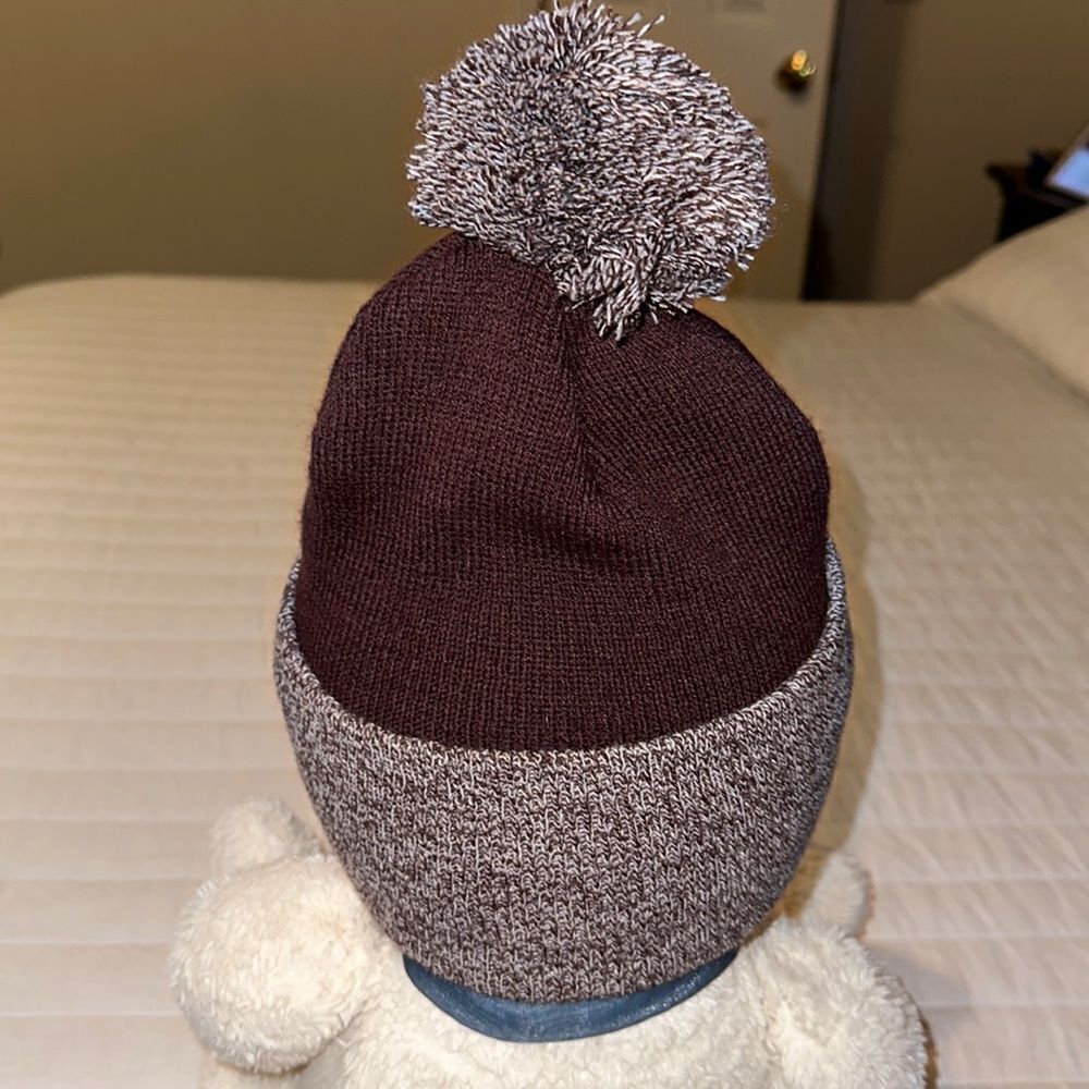 carhartt S-M Eggplant Purple Heather Knit Tasseled Hat - Picture 2 of 12